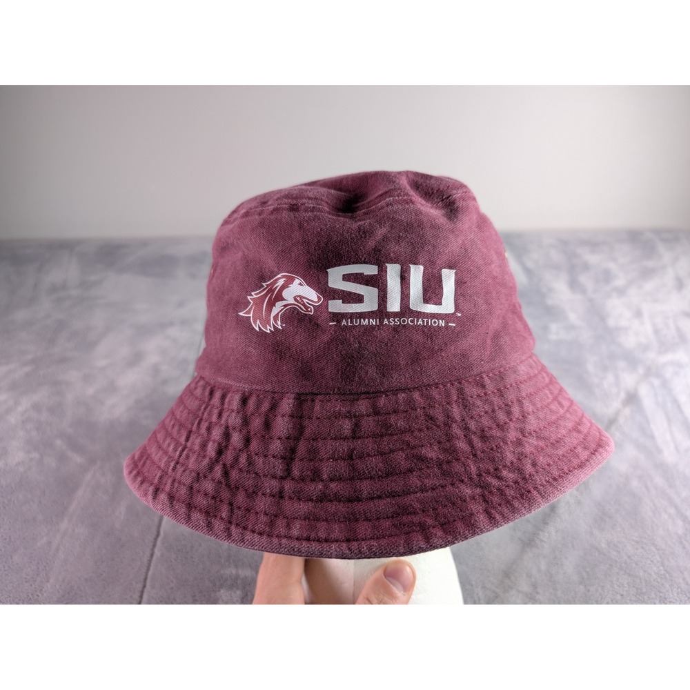 SIU Alumni Association Maroon Cotton Bucket Hat Banterra Logo Toptie Mens Womens